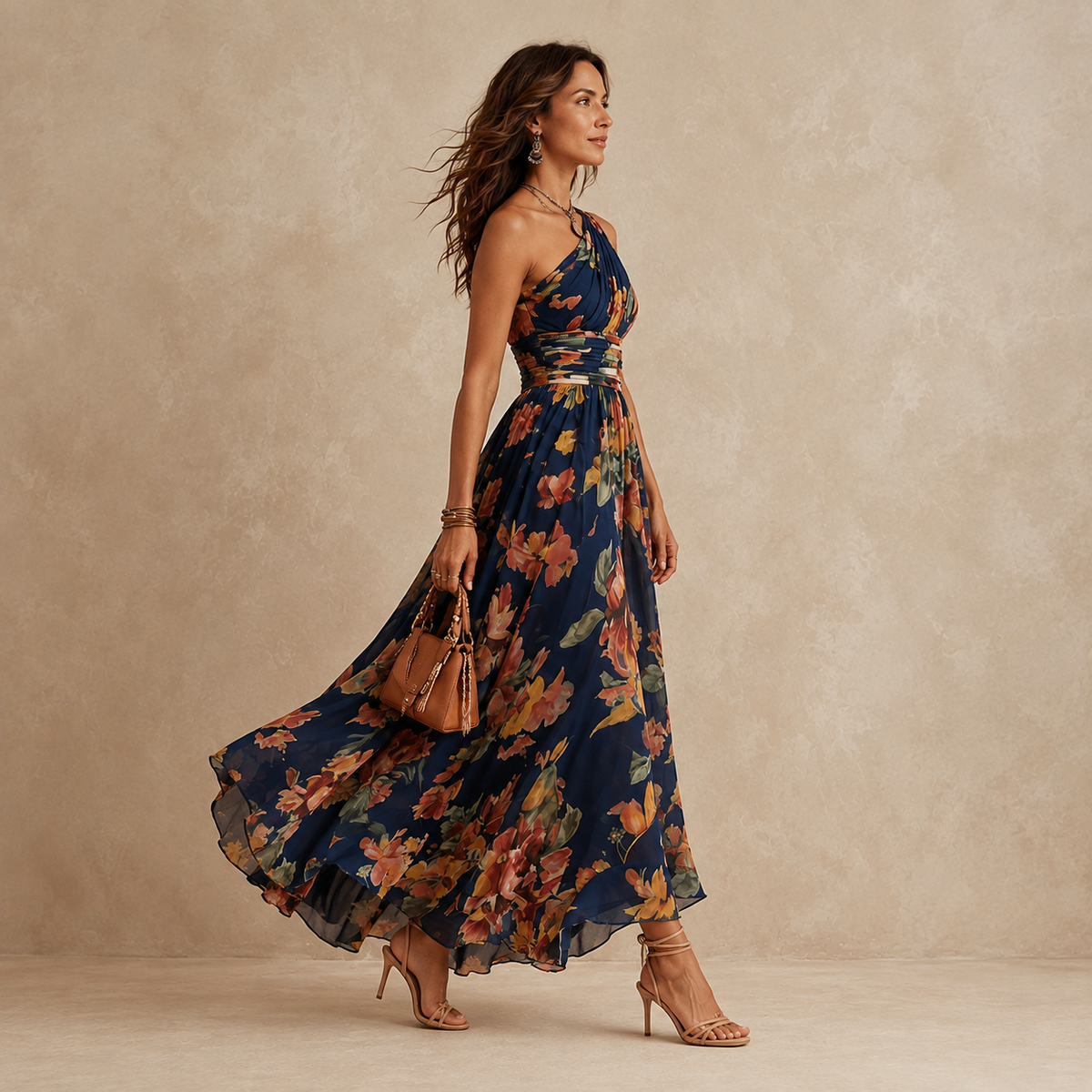 Celeste | One-Shoulder Floral Dress