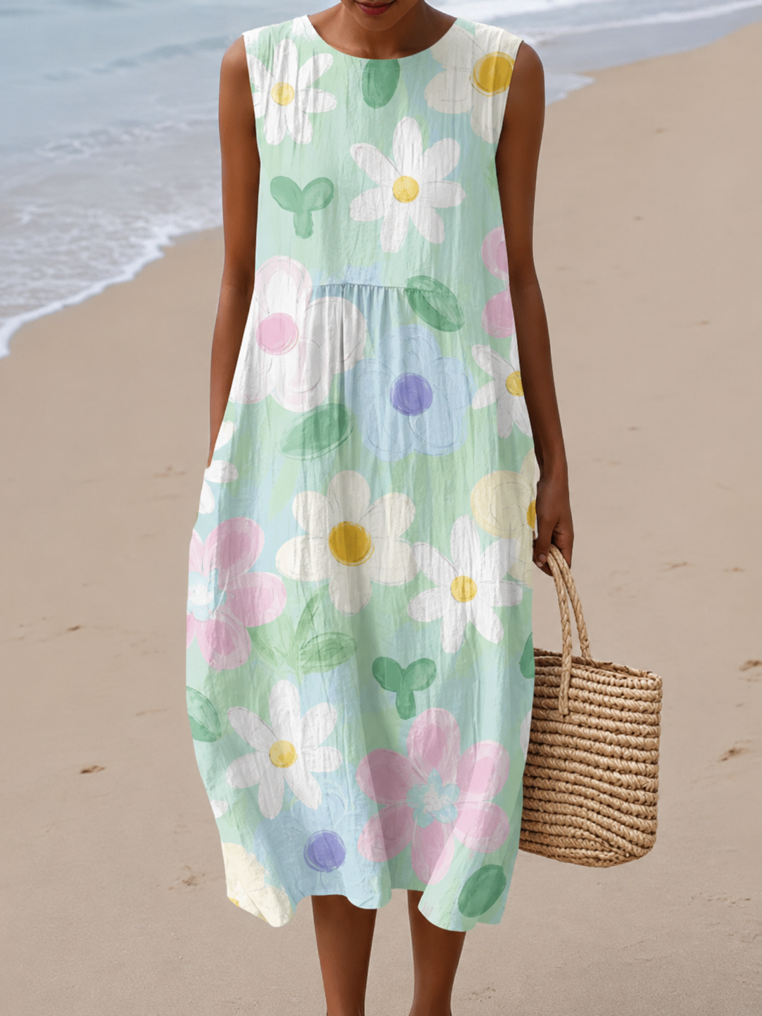 Erin™ Midi Cotton Dress Pastel Blossom