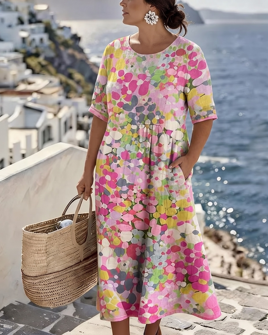 ELENA - ELEGANT FLORAL SUMMER DRESS