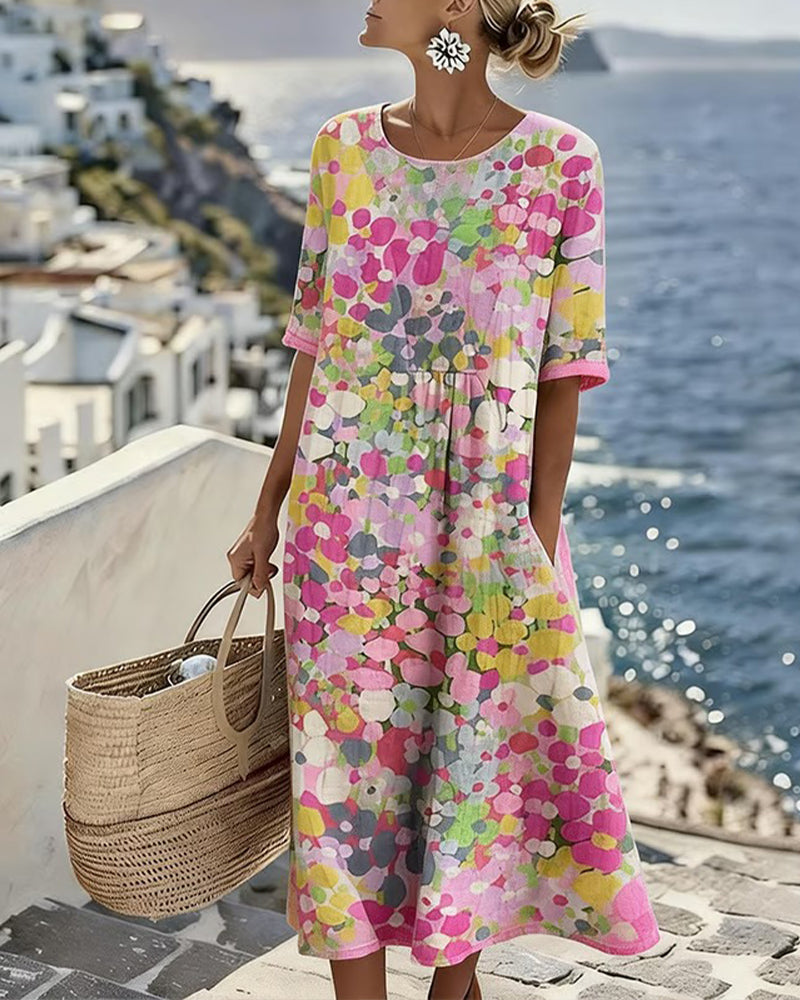 ELENA - ELEGANT FLORAL SUMMER DRESS