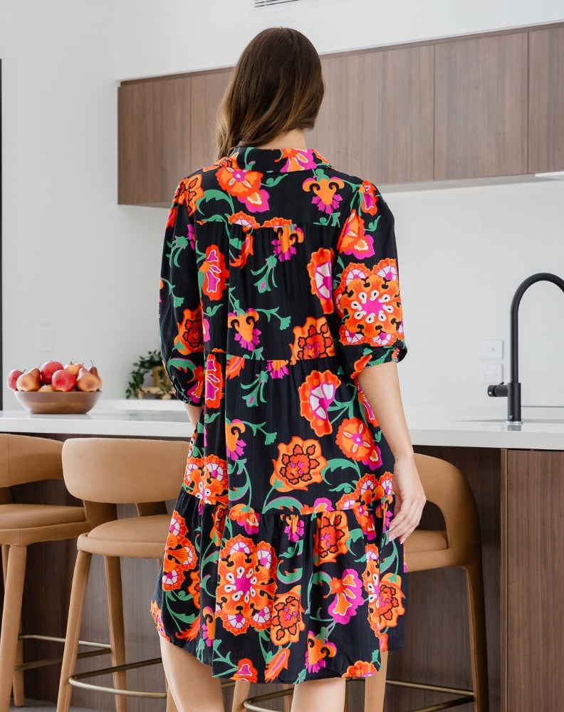 Carly Dress - Sunset Garden