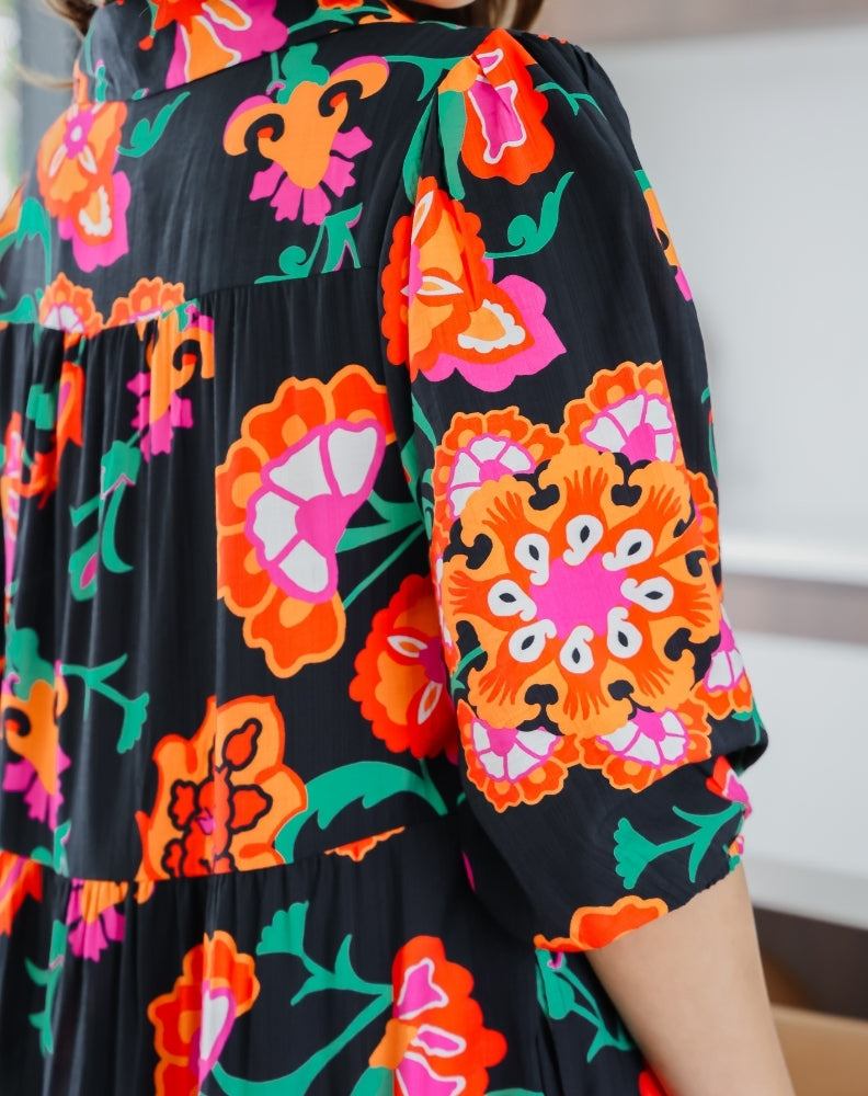 Carly Dress - Sunset Garden