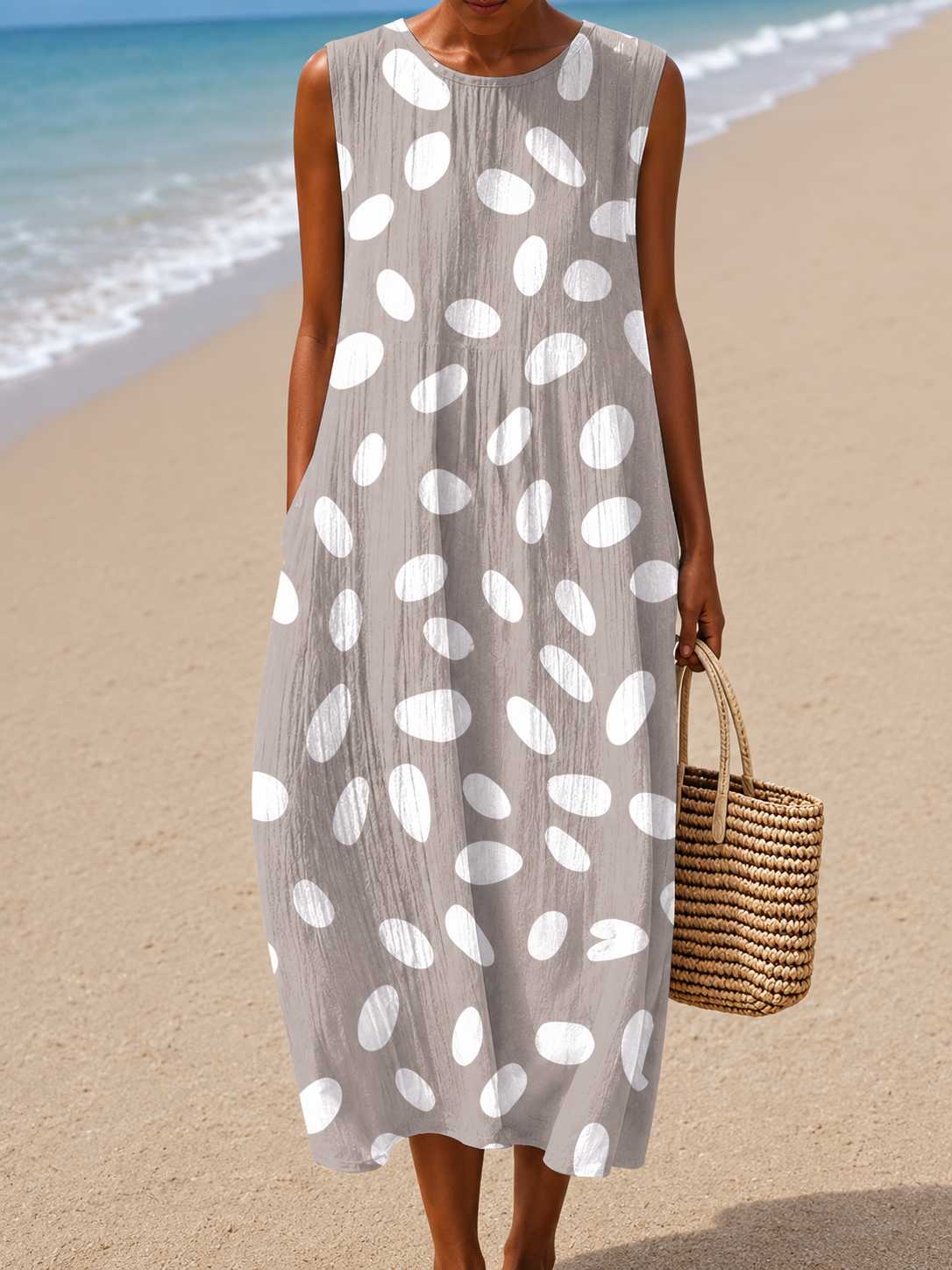 Linda - Women’s Casual Sleeveless Cotton Dress