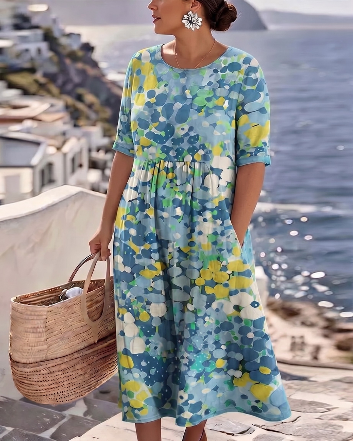 ELENA - ELEGANT FLORAL SUMMER DRESS