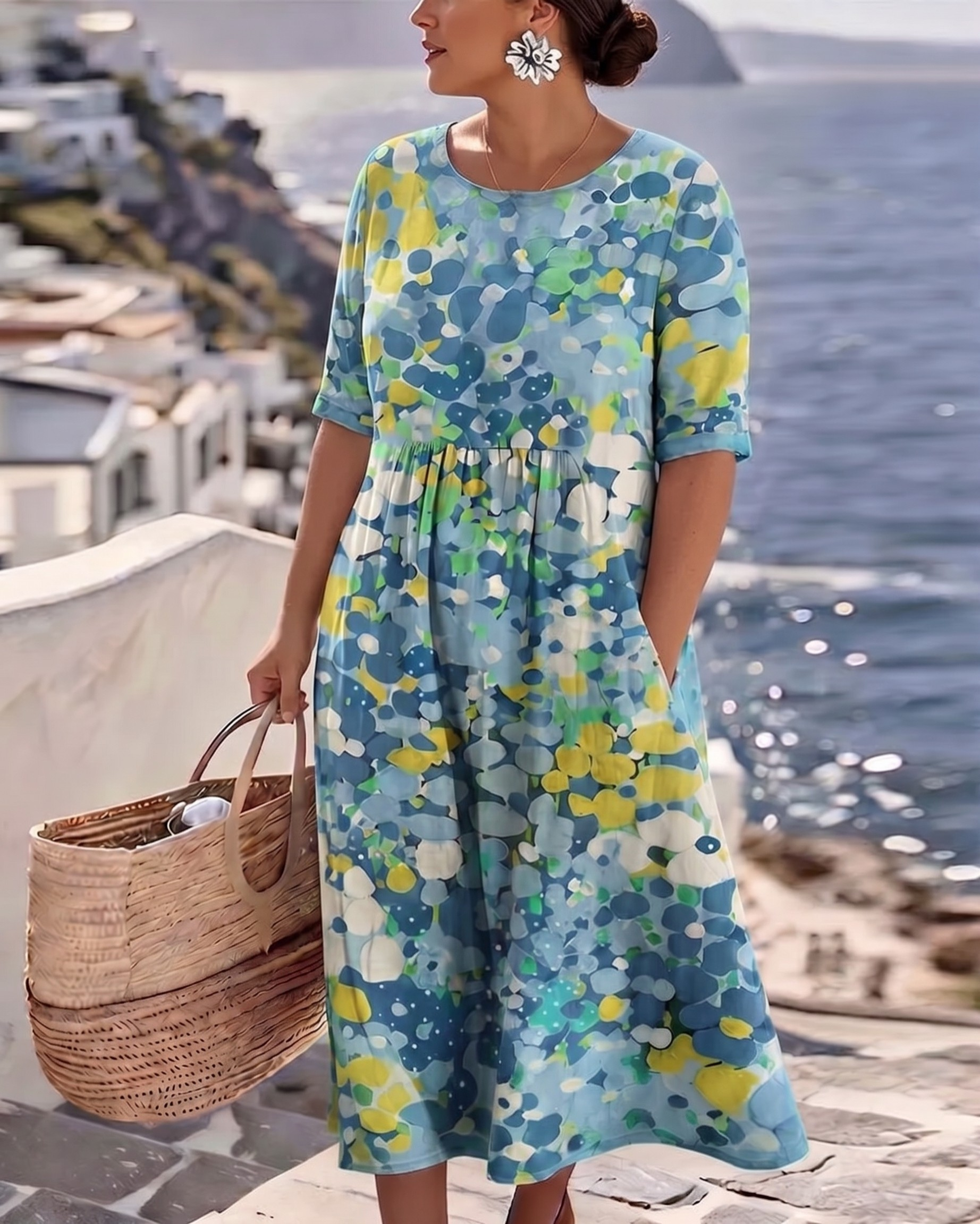 ELENA - ELEGANT FLORAL SUMMER DRESS