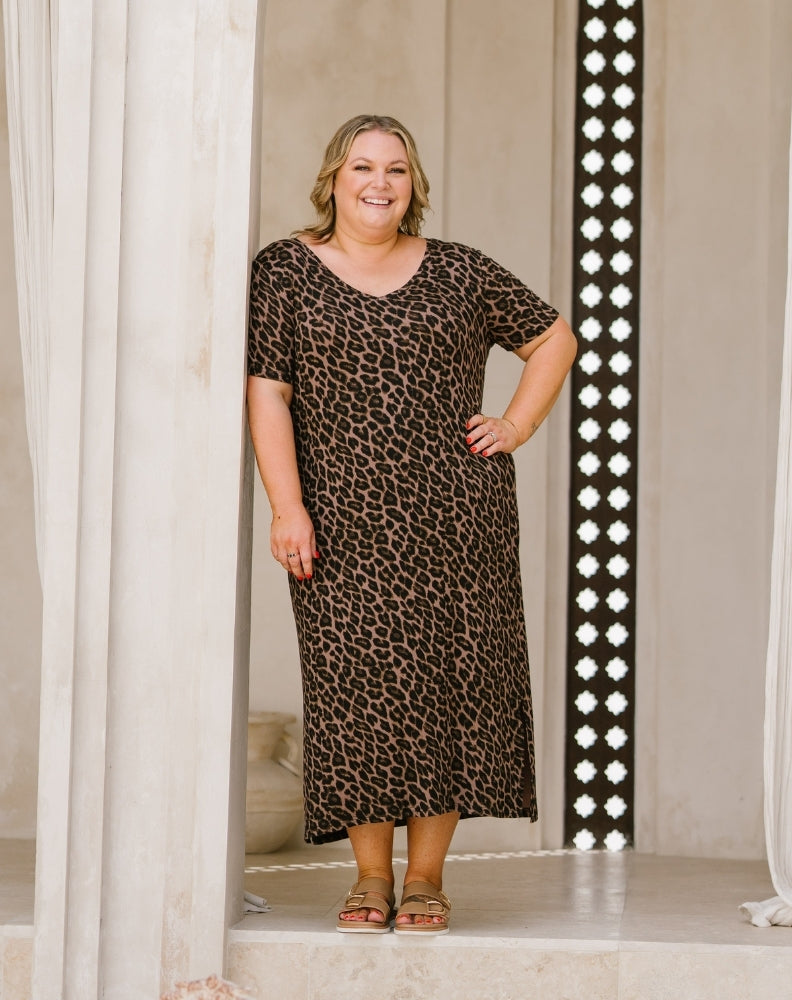 Harper Slip Dress - Leopard
