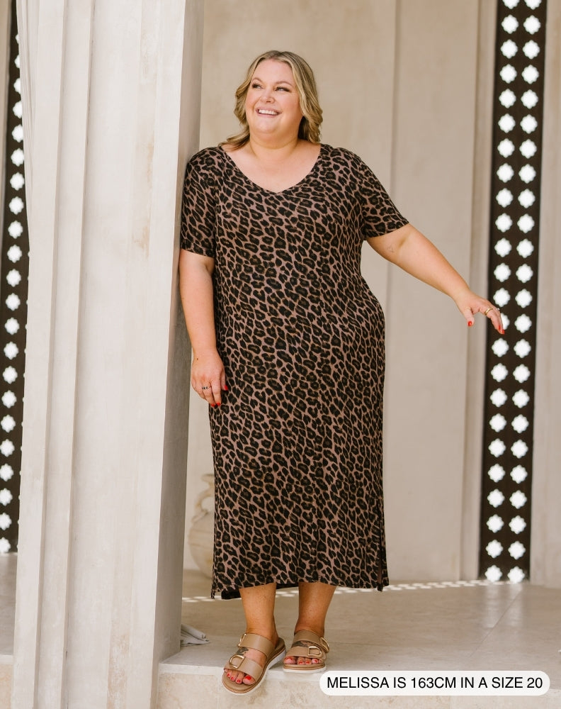 Harper Slip Dress - Leopard
