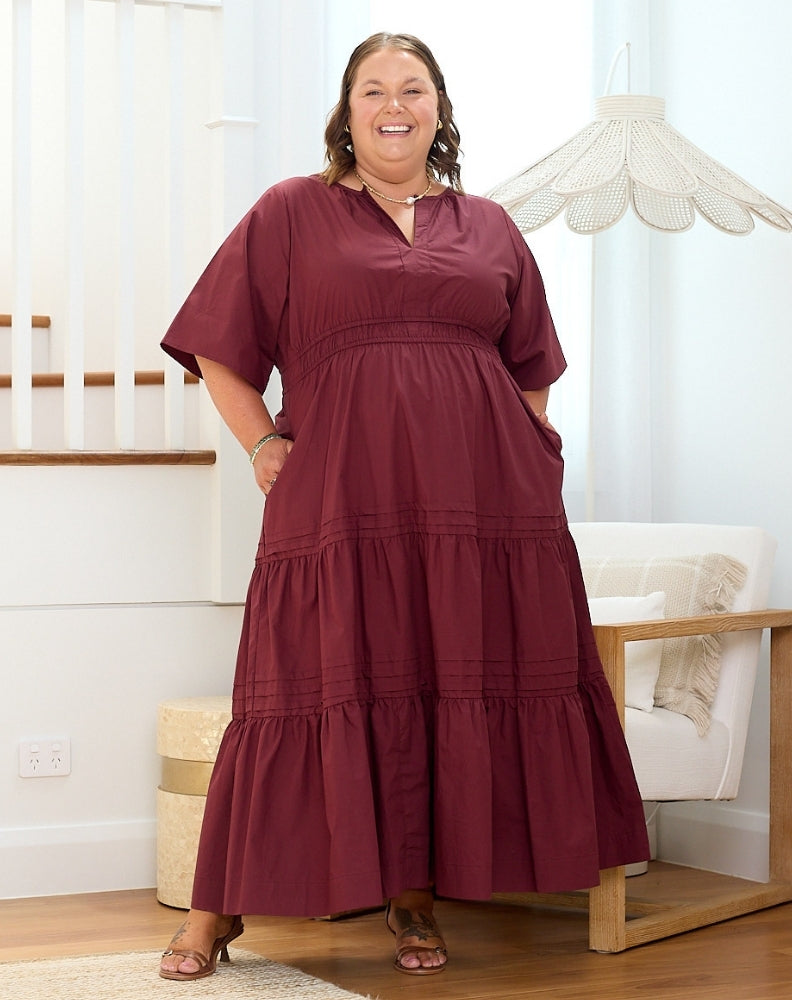 Teddie Maxi Dress - Wine