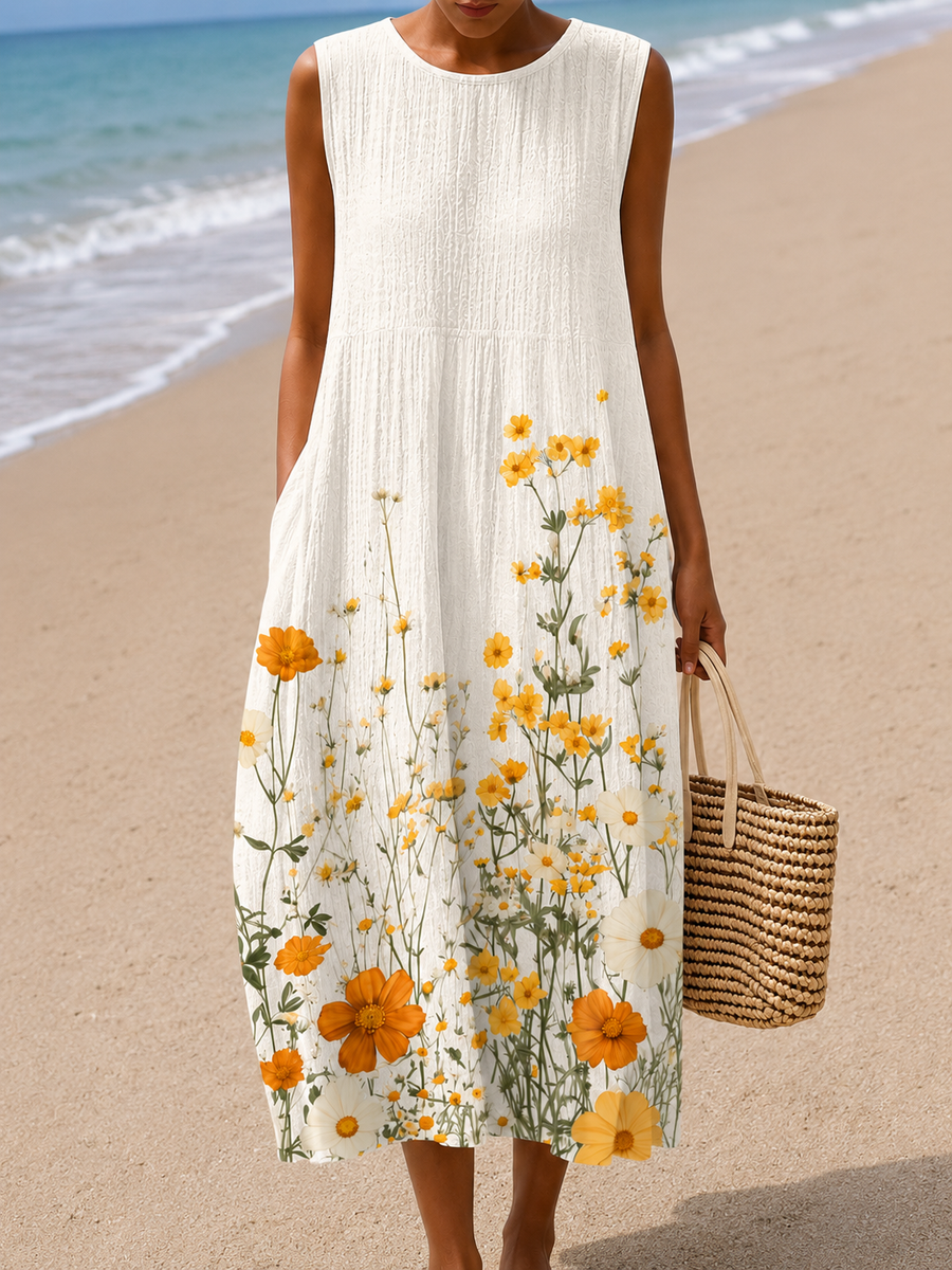 Carol - Women’s Casual Sleeveless Cotton Dress