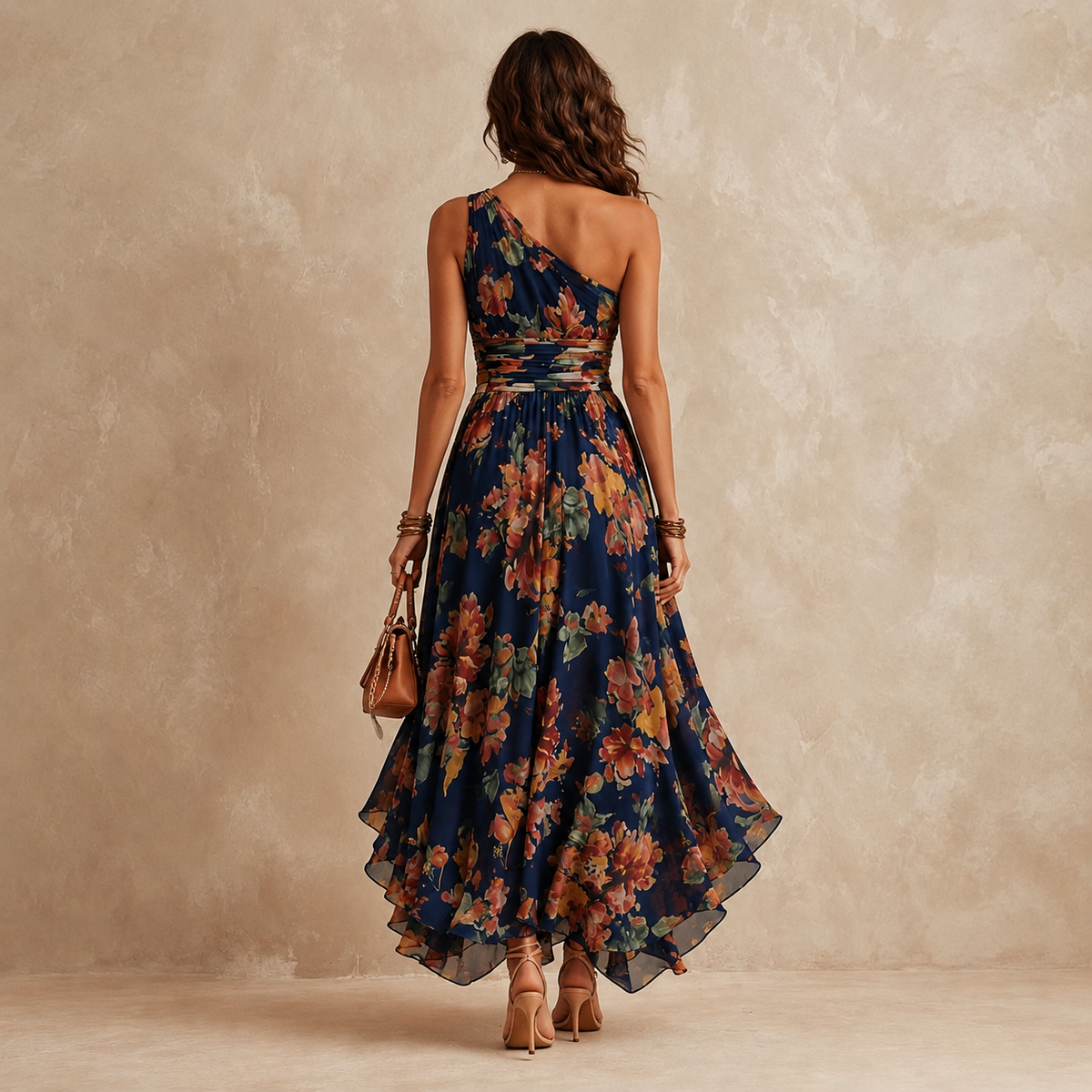 Celeste | One-Shoulder Floral Dress