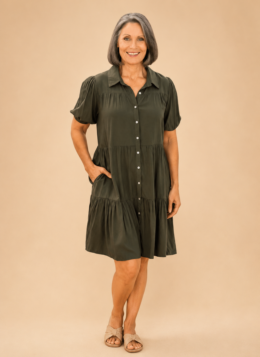 Taylor Shirt Dress - Khaki