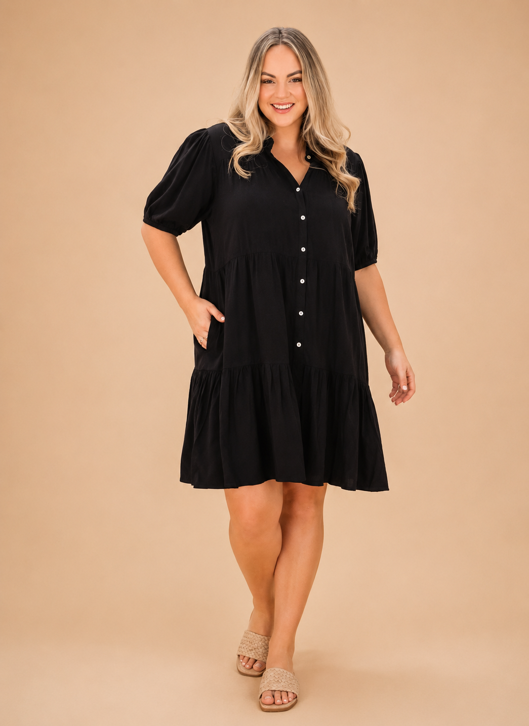 Taylor Shirt Dress - Black