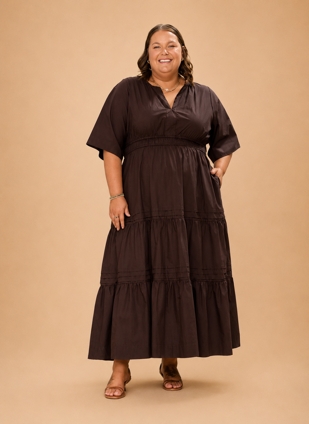 Teddie Maxi Dress - Chocolate