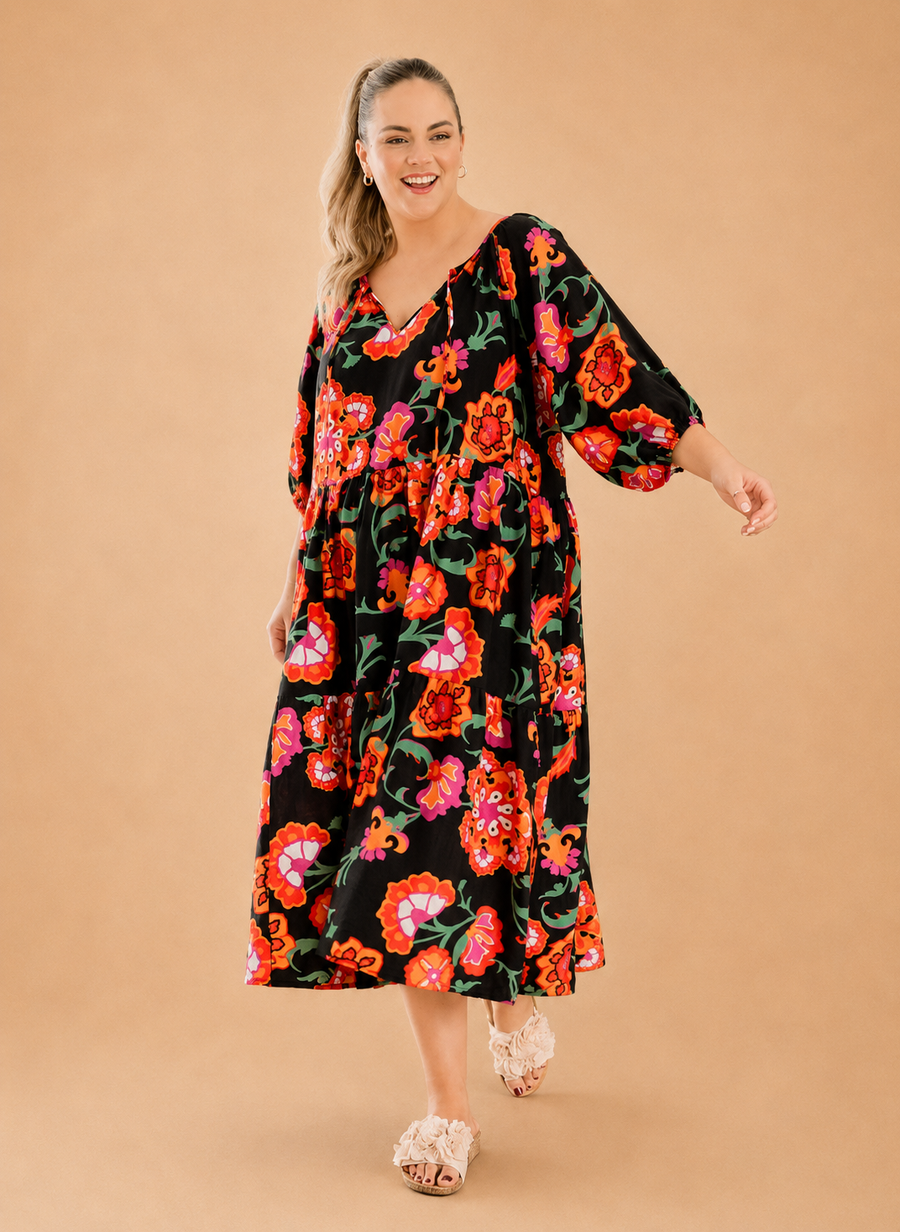 Jamie Dress - Sunset Garden