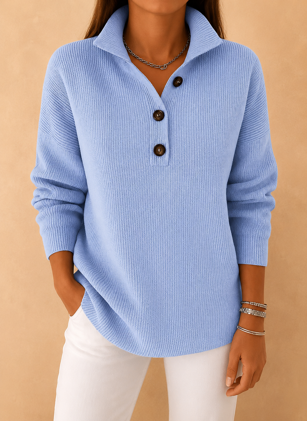 Felice | V-Neck Polo Sweater