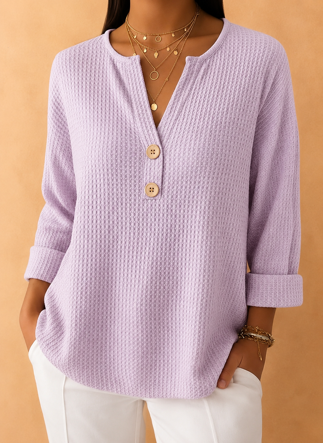 Kyla | V-Neck Polo Sweater