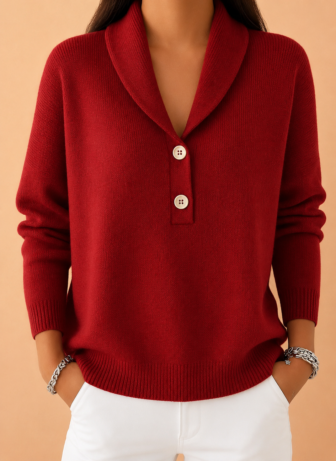 Kendall |  V-Neck Polo Sweater
