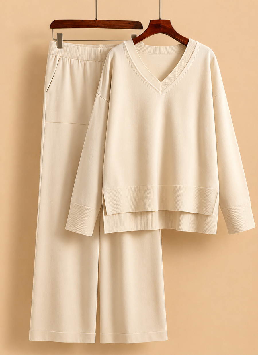 Emily | Luxe V-Neck Two-Piece Set