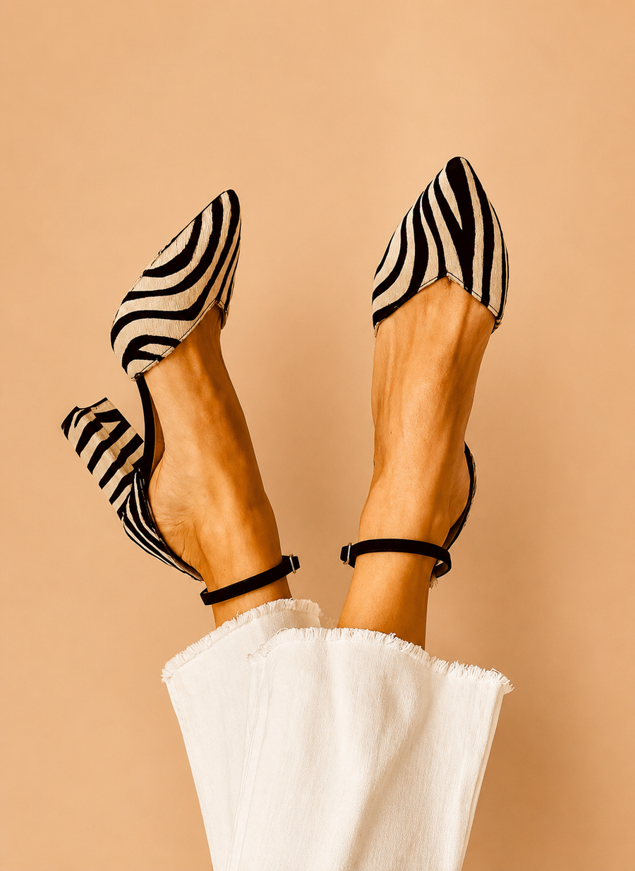Zebrina™ Strappy Zebra Mid-Heels