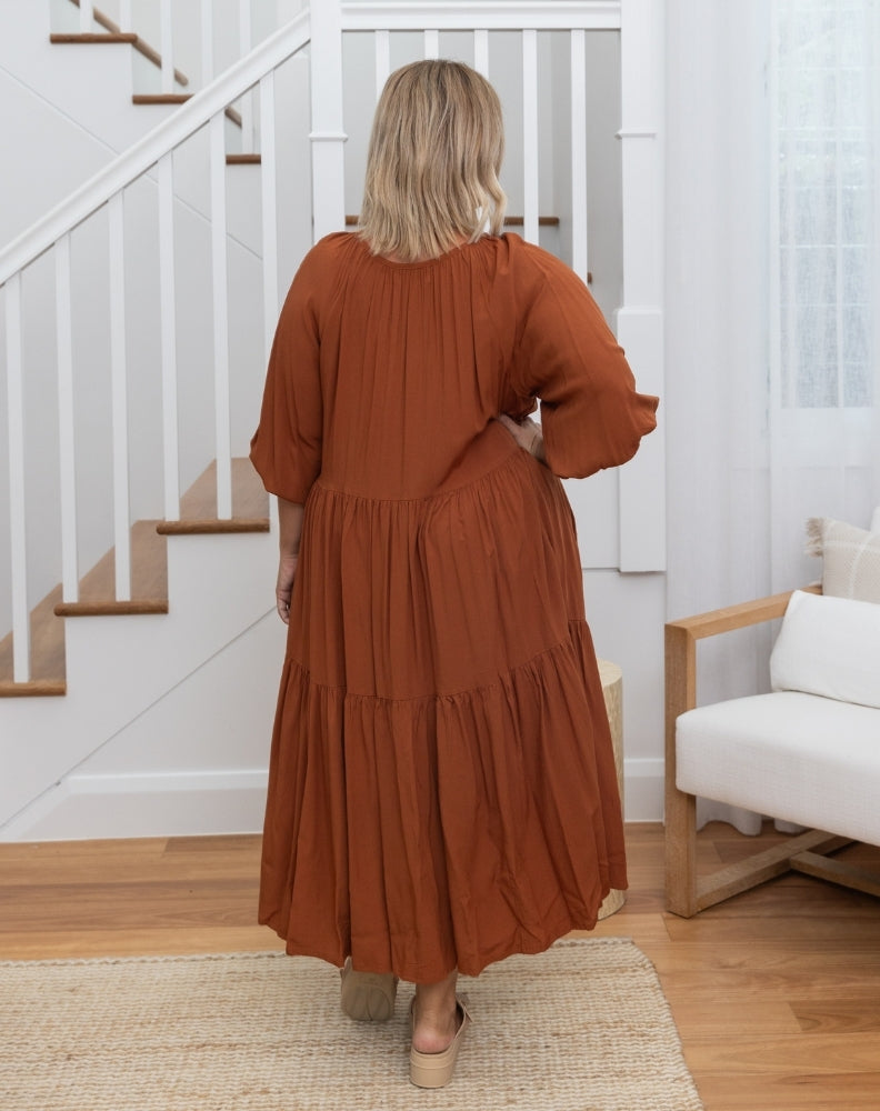 Jackson Midi Dress - Tan