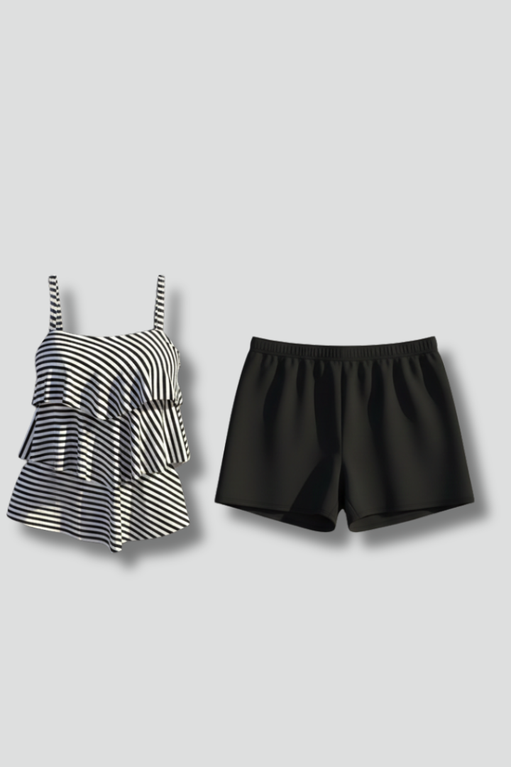 Women’s Tankini Set with Scoop Neck and Shorts