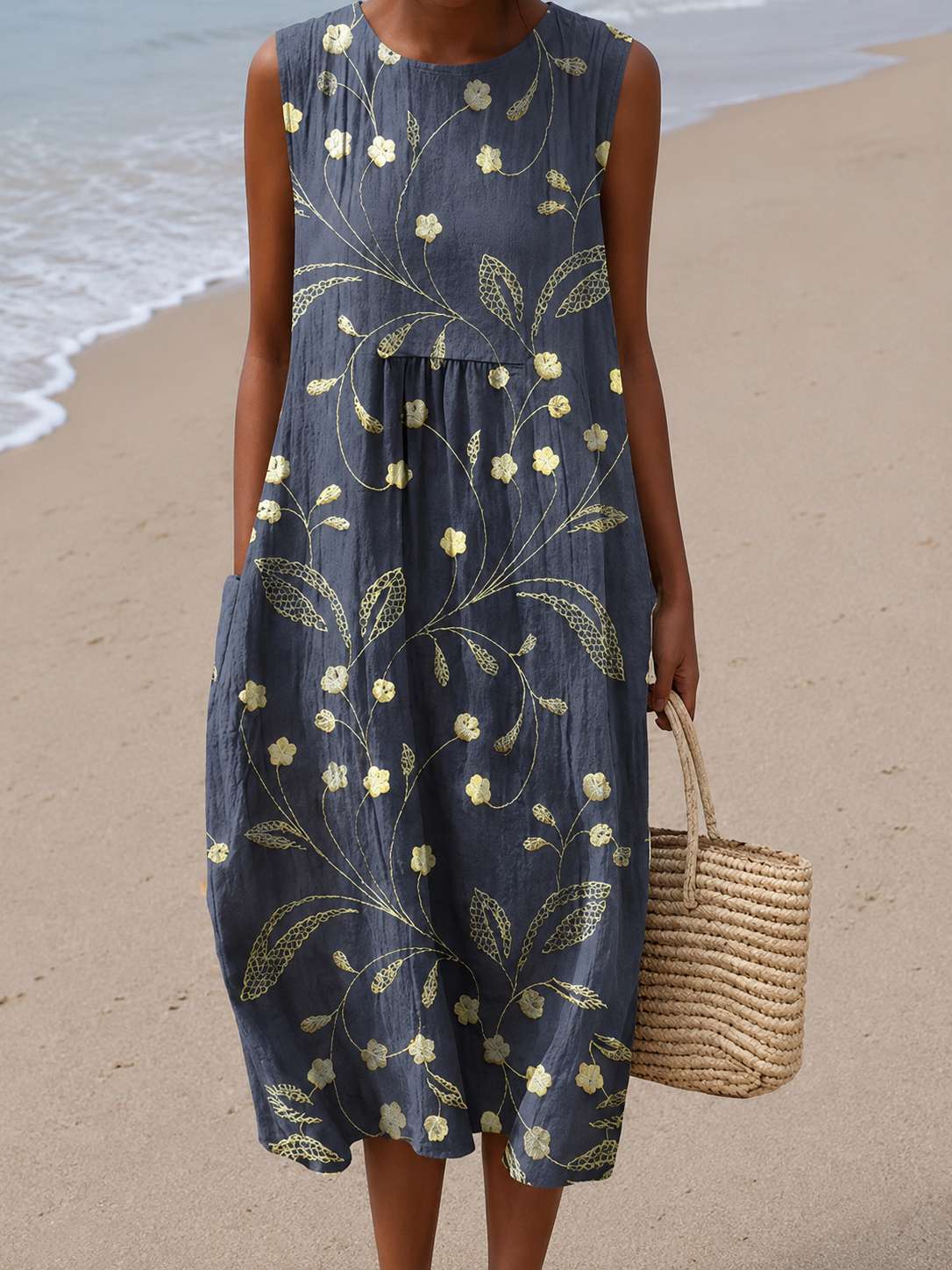 Mara™ Floral Midi Cotton Dress