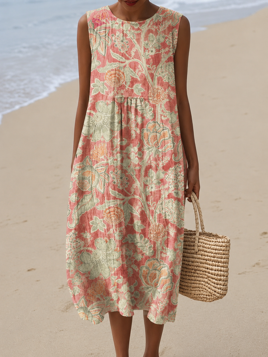 Beth™ Floral Midi Cotton Dress