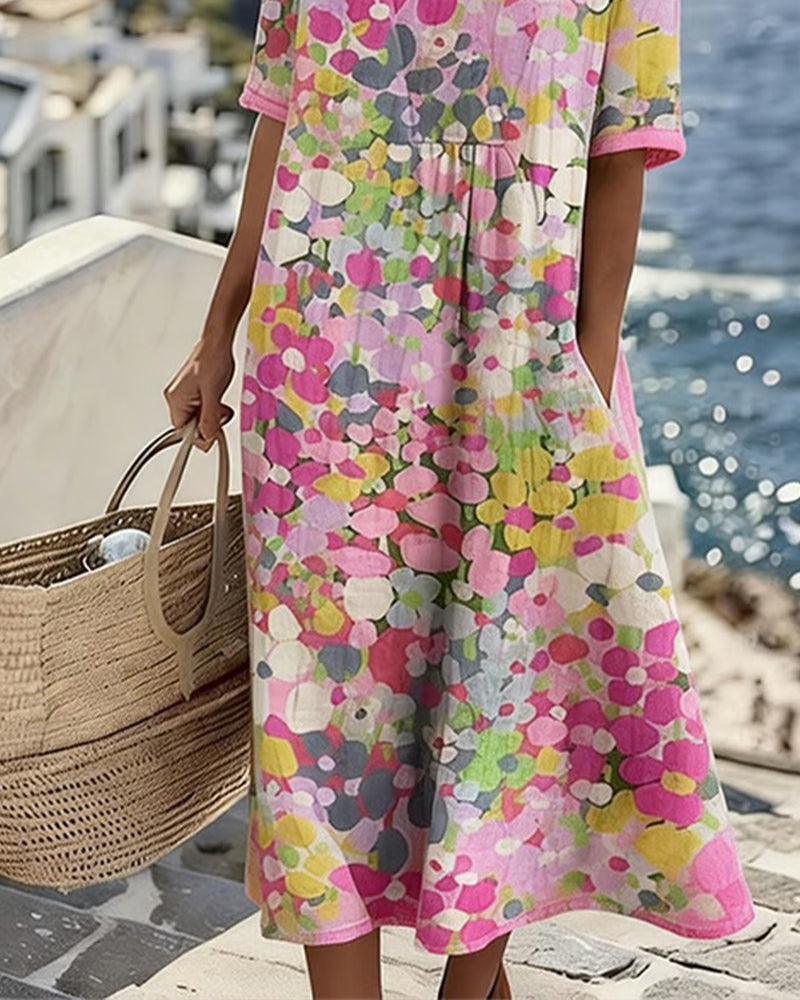 ELENA - ELEGANT FLORAL SUMMER DRESS