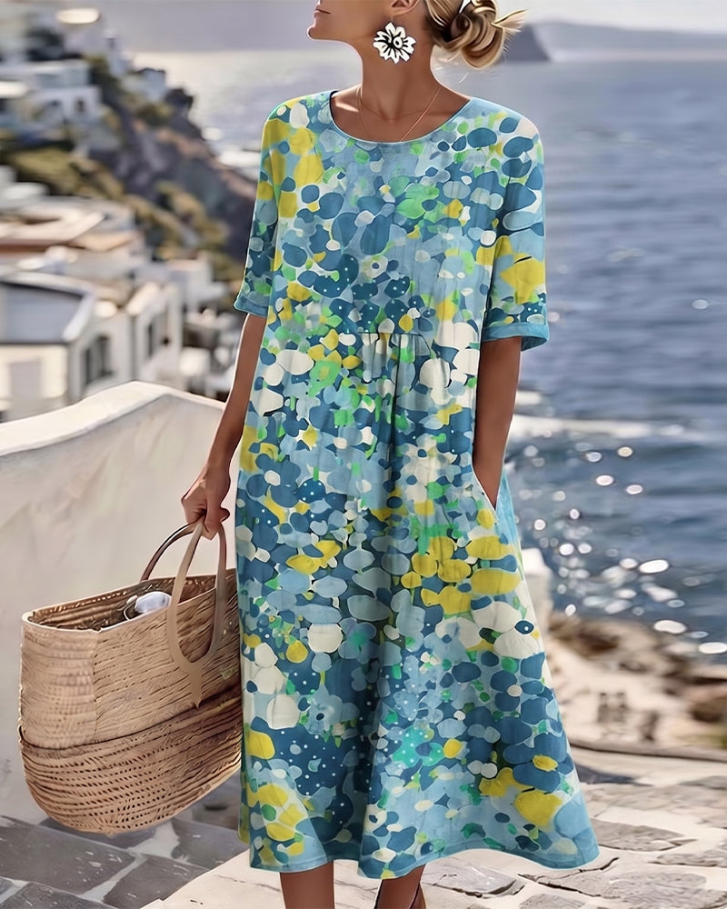 ELENA - ELEGANT FLORAL SUMMER DRESS