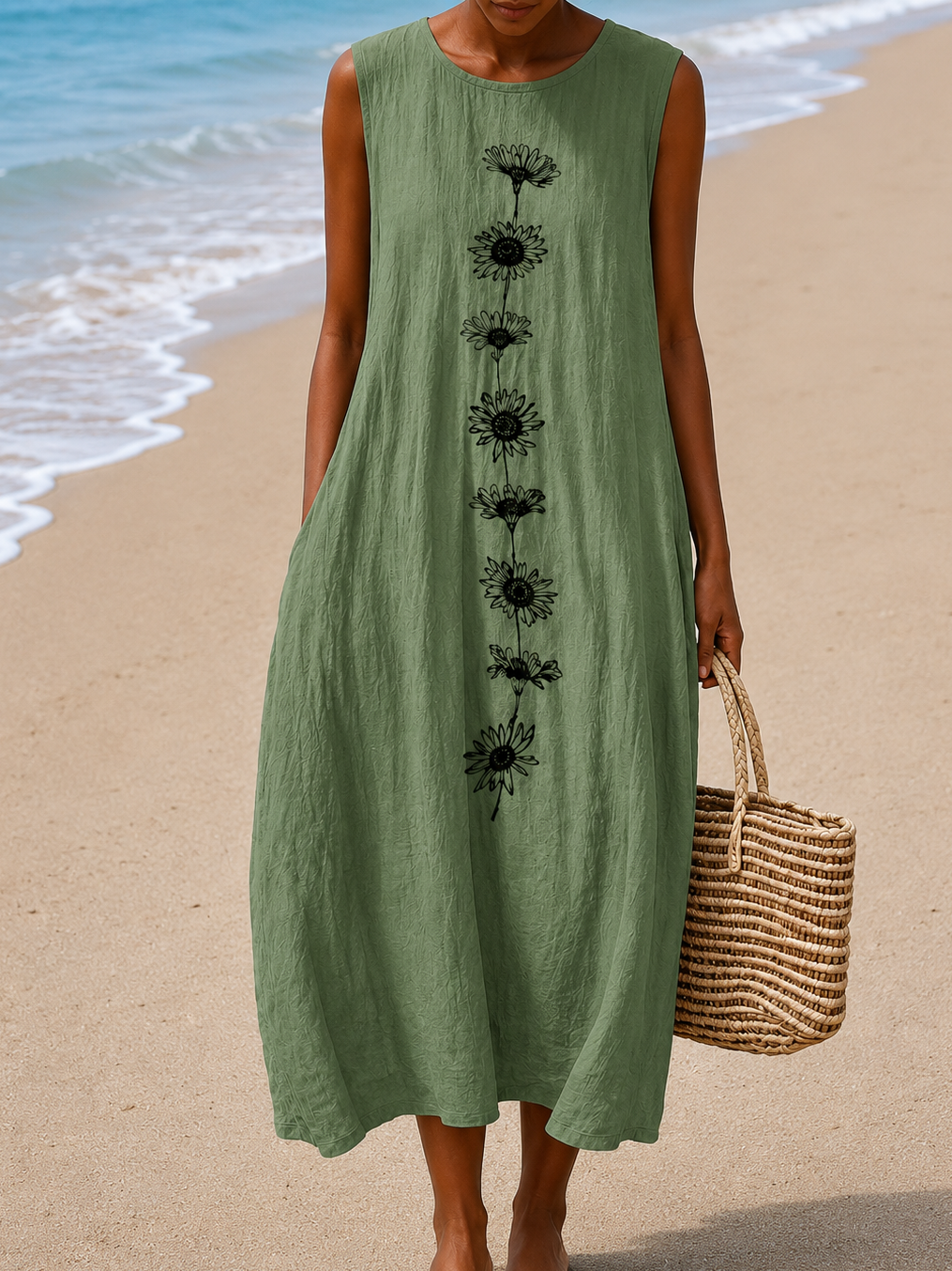 Cheryl - Women’s Casual Sleeveless Cotton Dress