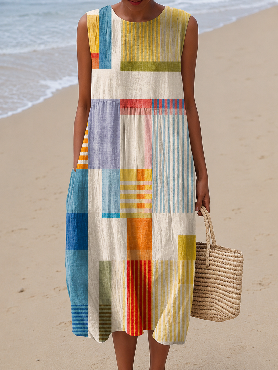 Eve™ Geometric Midi Cotton Dress