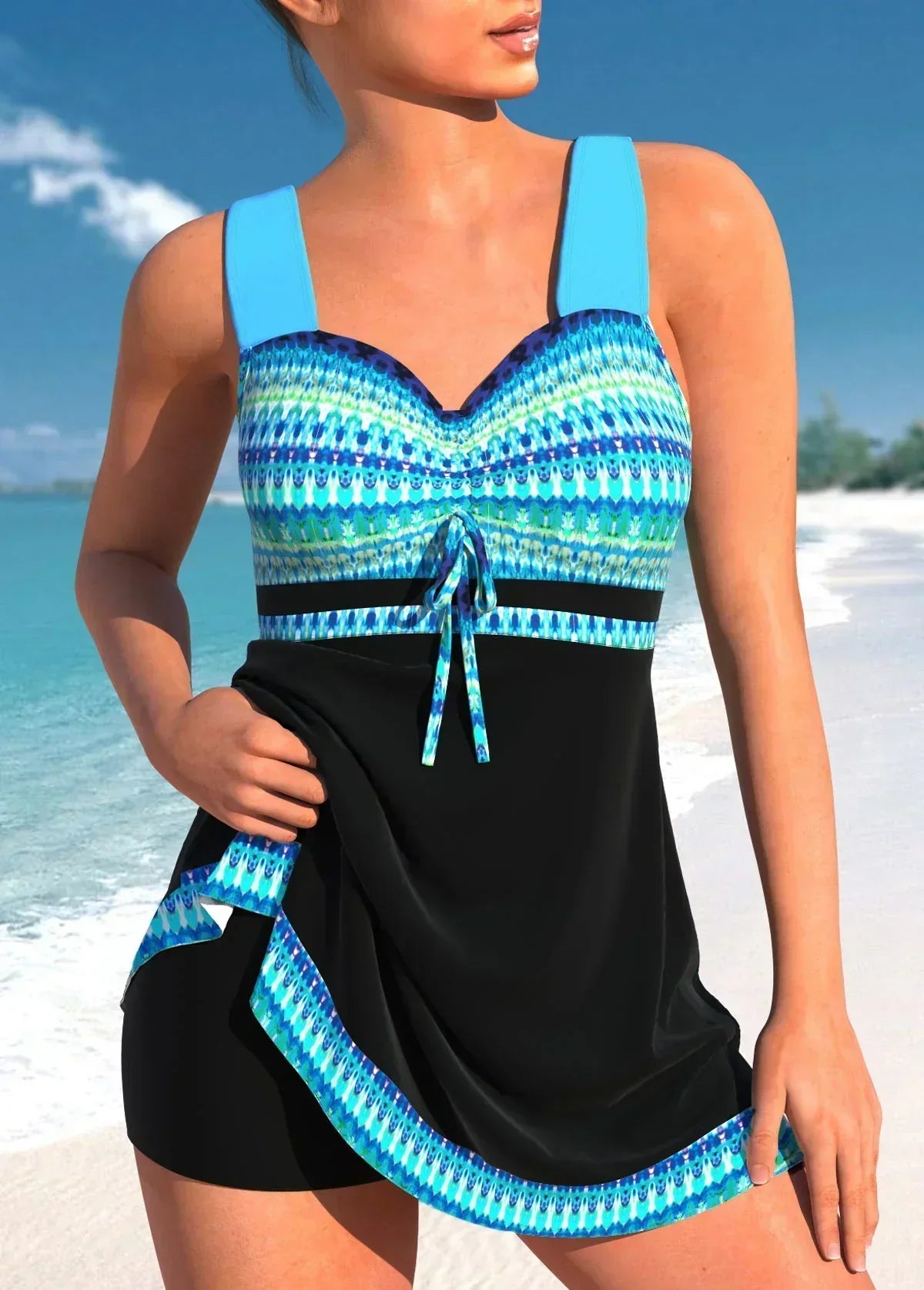 Marbella | Skirted swimsuit that covers the tummy